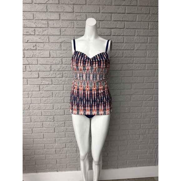 Jones New York Women Stripped One Piece Swimsuit Size 10 - Picture 1 of 9